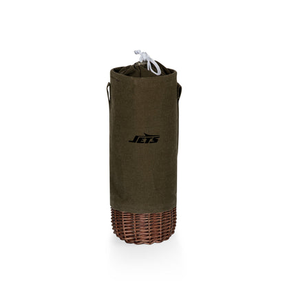 New York Jets - Malbec Insulated Canvas and Willow Wine Bottle Basket