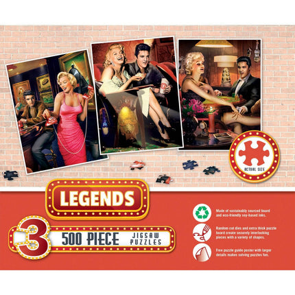 Legends - 500 Piece Jigsaw Puzzles 3 Pack