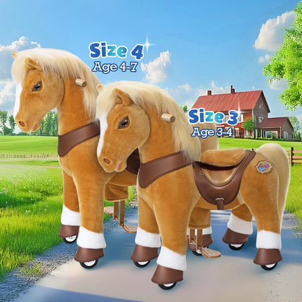 Model Y® Horse Ride-On Toy Age 4–7 – Light Brown