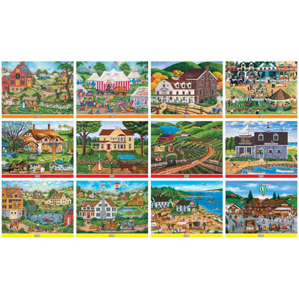 Folk Art Jigsaw Puzzle Collection - 12 Pack