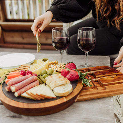 Insignia Acacia and Slate Serving Board with Cheese Tools