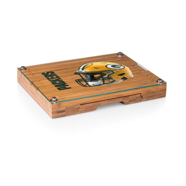 Green Bay Packers - Concerto Glass Top Cheese Cutting Board & Tools Set