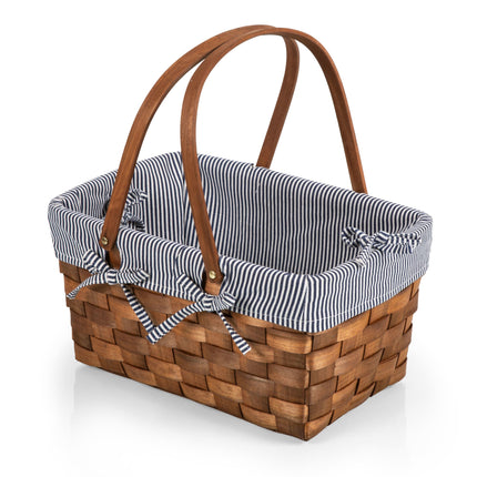 Kansas Handwoven Wood Picnic Basket
