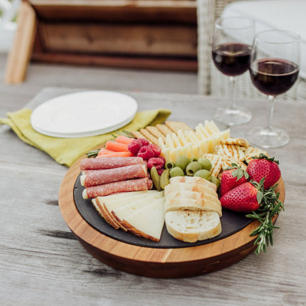 Insignia Acacia and Slate Serving Board with Cheese Tools