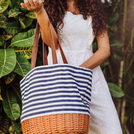 Coronado Canvas and Willow Basket Tote