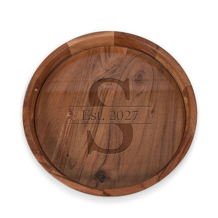 Monogram - Barista Serving Tray with Glass Insert