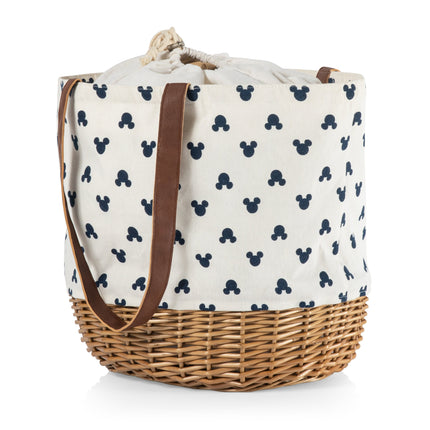 Mickey Mouse Silhouette - Coronado Canvas and Willow Basket Tote