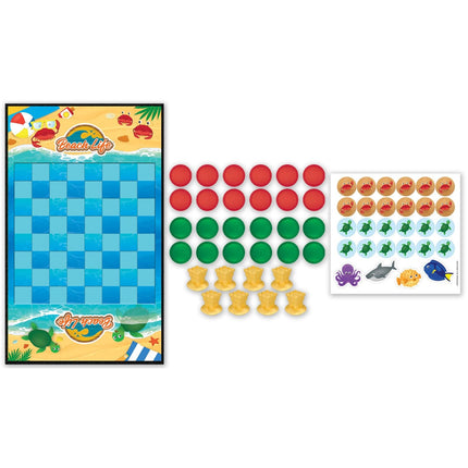Beach Life Checkers Board Game