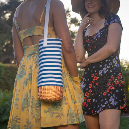 Malbec Insulated Canvas and Willow Wine Bottle Basket
